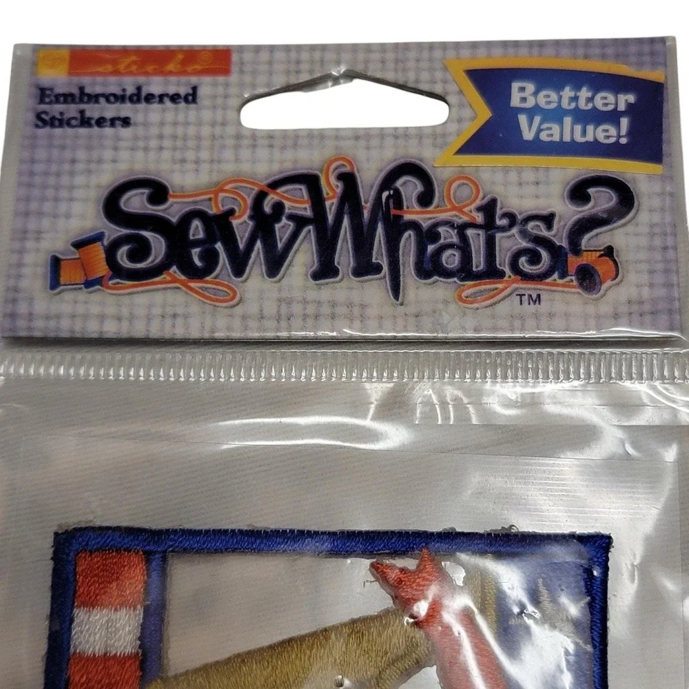Sew Whats America Embroidered Sticker 2x8 Patriotic 4th of July USA 250 Crafts